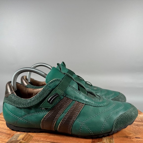 Palladium Shoes - Palladium Womens Green Leather Low Top Sneakers Striped EU 41 US 10
